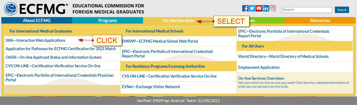 Registering for USMLE Step 1:  Apply for your ECFMG/USMLE identification number