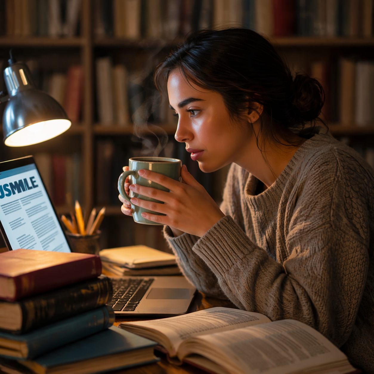 Ana, a medical student at her desk preparing for the USMLE