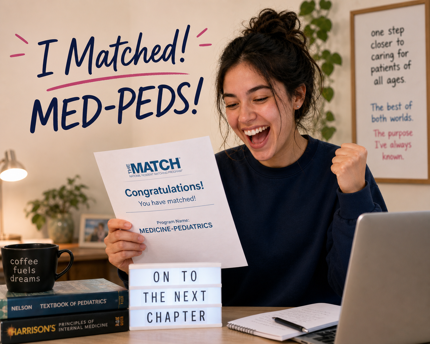 IMG matched into Med-Peds Residency Programs — celebrating Match Day with NRMP congratulations letter